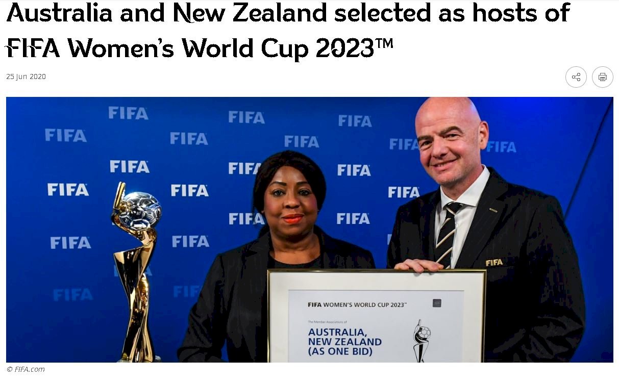 2023年女足世界盃 澳洲紐西蘭共同主辦