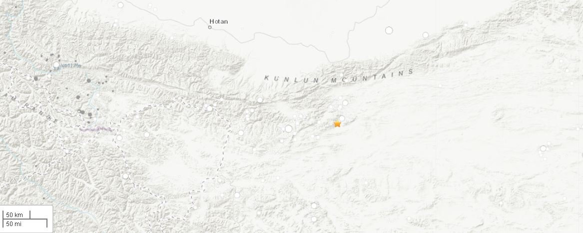 新疆和闐東南方發生6.4強震 深度僅10公里