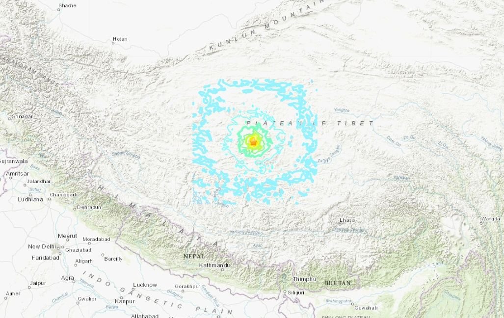 西藏西部發生淺層地震 規模6.2