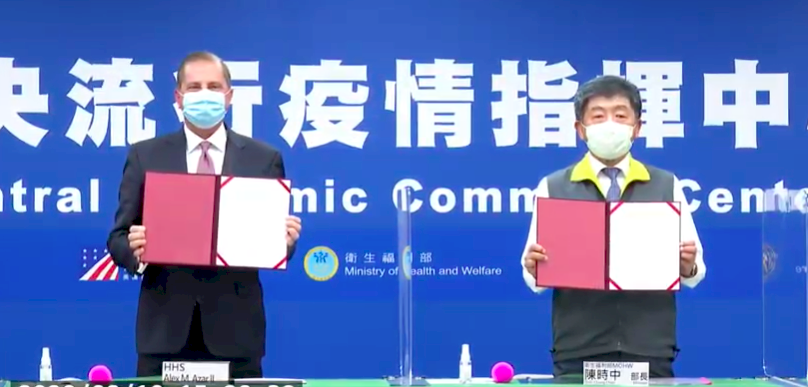 台美首簽署抗疫備忘錄 雙衛生部長同框寫歷史