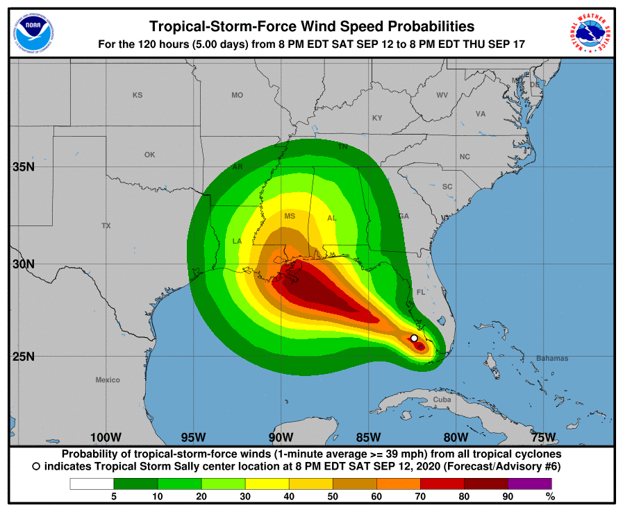 熱帶風暴莎莉逼近增強 美國墨西哥灣沿岸戒備