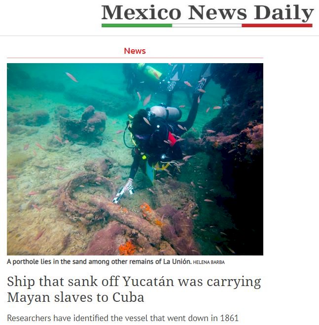 躺海底近160年　墨西哥灣發現首艘馬雅奴隸沉船