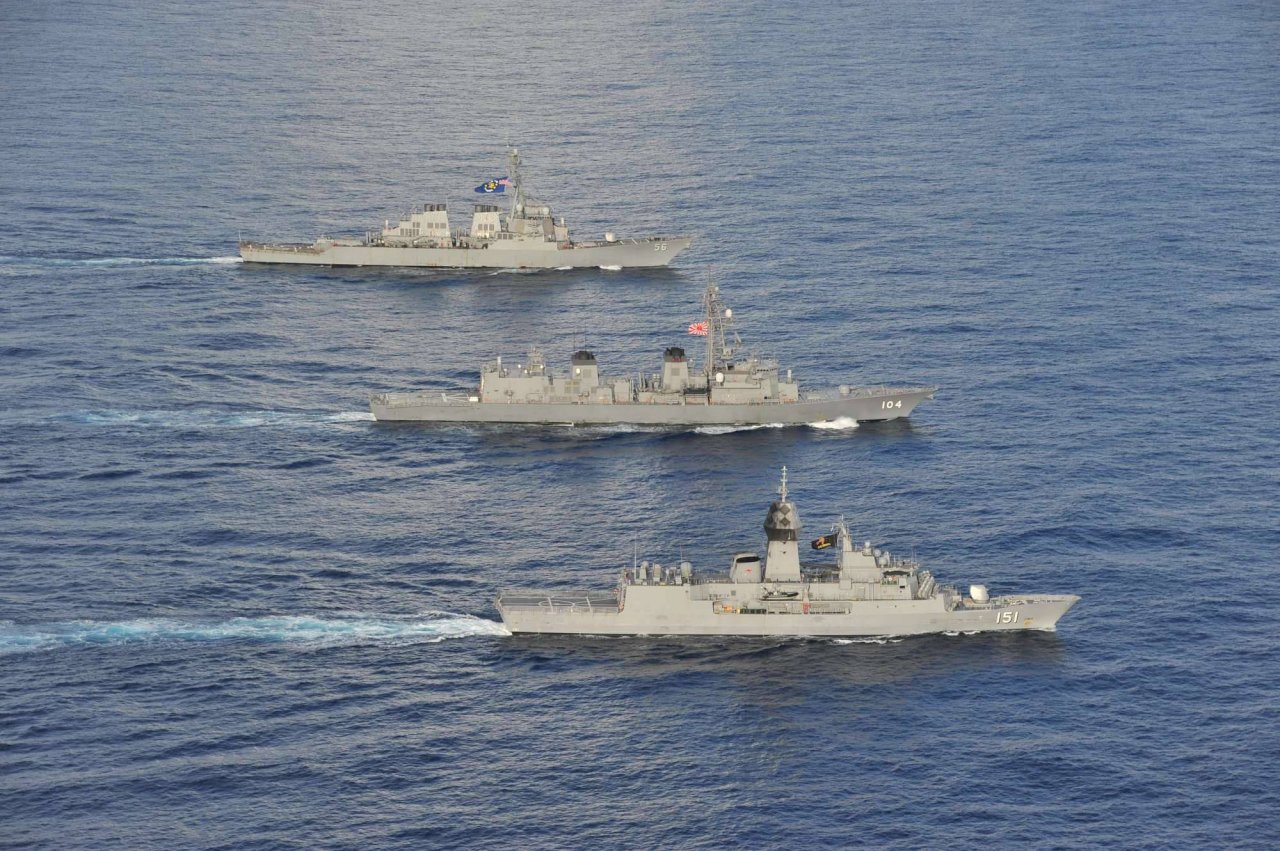 美日澳軍艦南海演習 2020年第五度聯手護印太