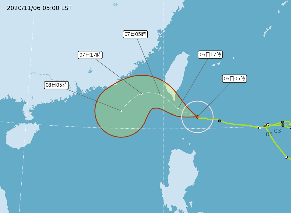 閃電颱風陸警範圍擴大 台南高雄列入警戒