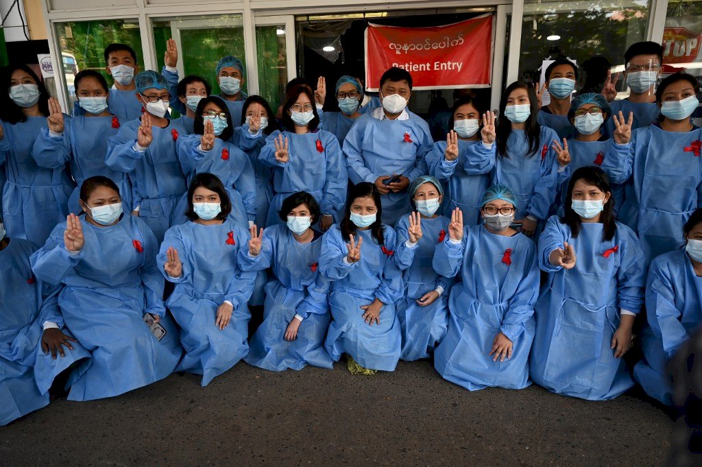 發起公民不服從抗議政變  緬甸醫護人員宣布罷工