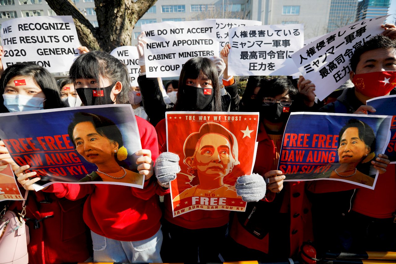 數千緬甸民眾東京抗議  籲日本對政變採強硬立場