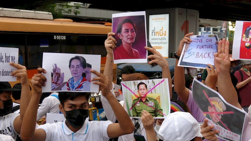 曼谷鑼鼓喧天 泰國學運團體號召民眾聲援緬甸