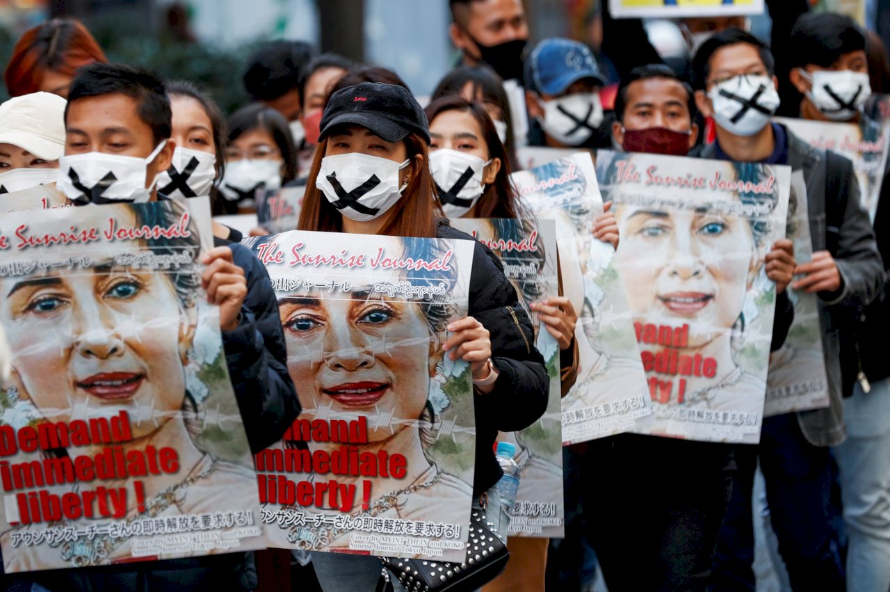 數千人東京集會抗議緬甸政變 日本迄今最大遊行