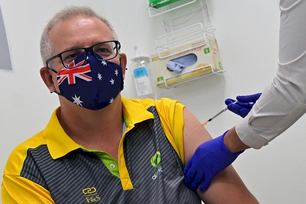 澳洲啟動輝瑞疫苗接種 總理莫里森帶頭示範