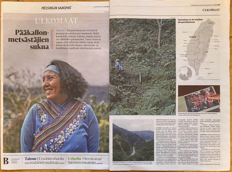 台灣原住民文化與政策 登上芬蘭第一大報版面