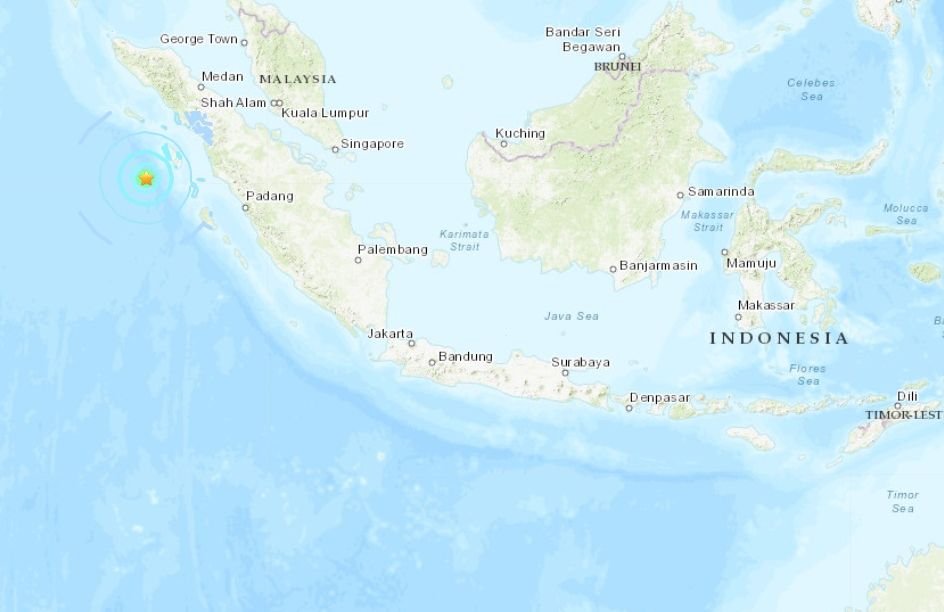 印尼尼亞斯規模5.9地震 震源深度僅2公里