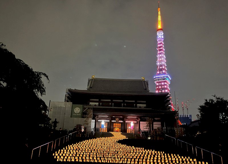 日本七夕節 東京鐵塔鑽紗與增上寺銀河相輝映