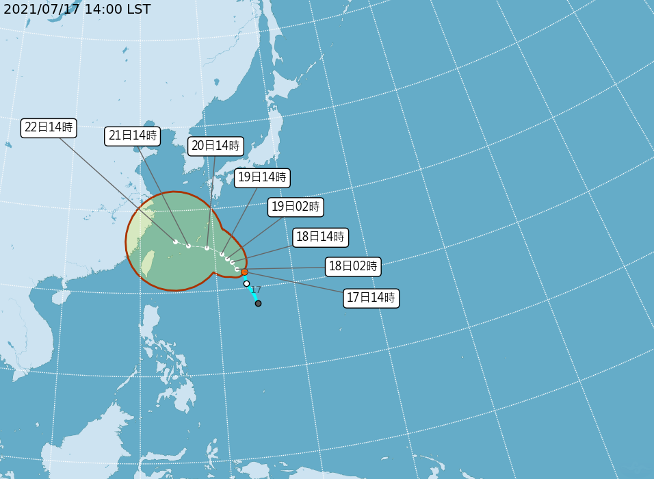 颱風烟花最快晚間生成 20日到22日影響台灣天氣