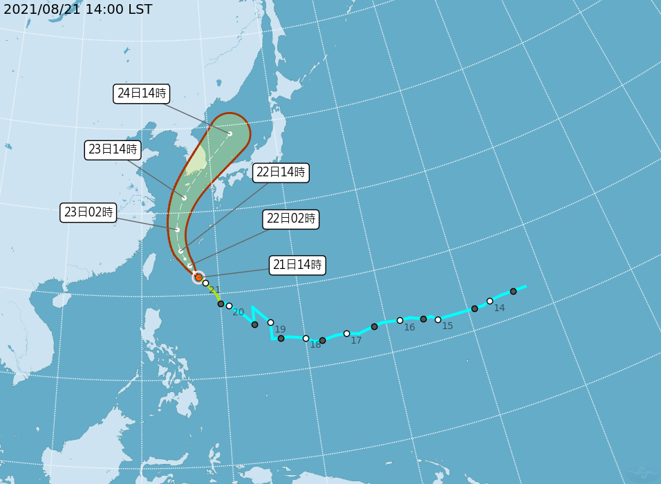 輕颱奧麥斯外圍雲系影響 22日東半部注意陣雨