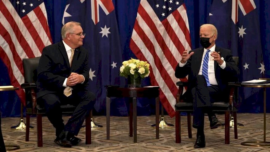 潛艦風波後首度會談 美澳領袖致力維護印太自由