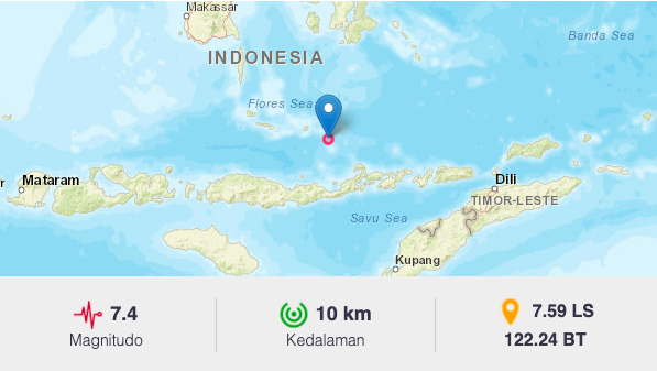 印尼7.5強震發布海嘯警報 居民倉惶逃到戶外