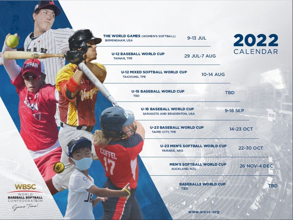世界棒壘球總會公布國際賽安排 台灣主辦3賽事