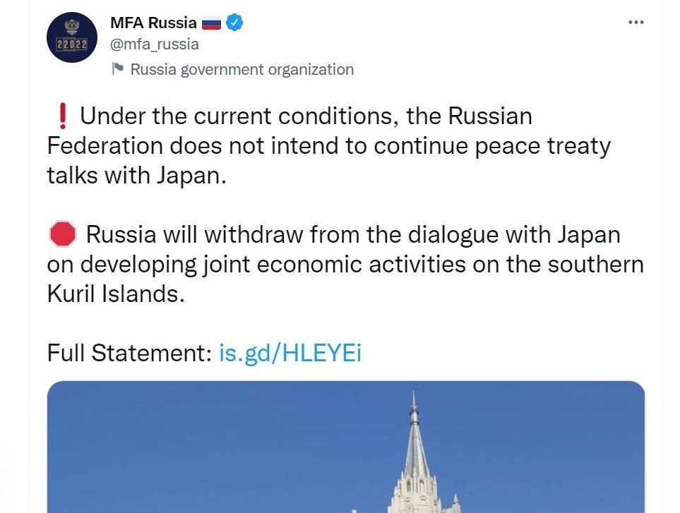 遭日本制裁惱羞成怒 俄羅斯退出二戰和平條約談判