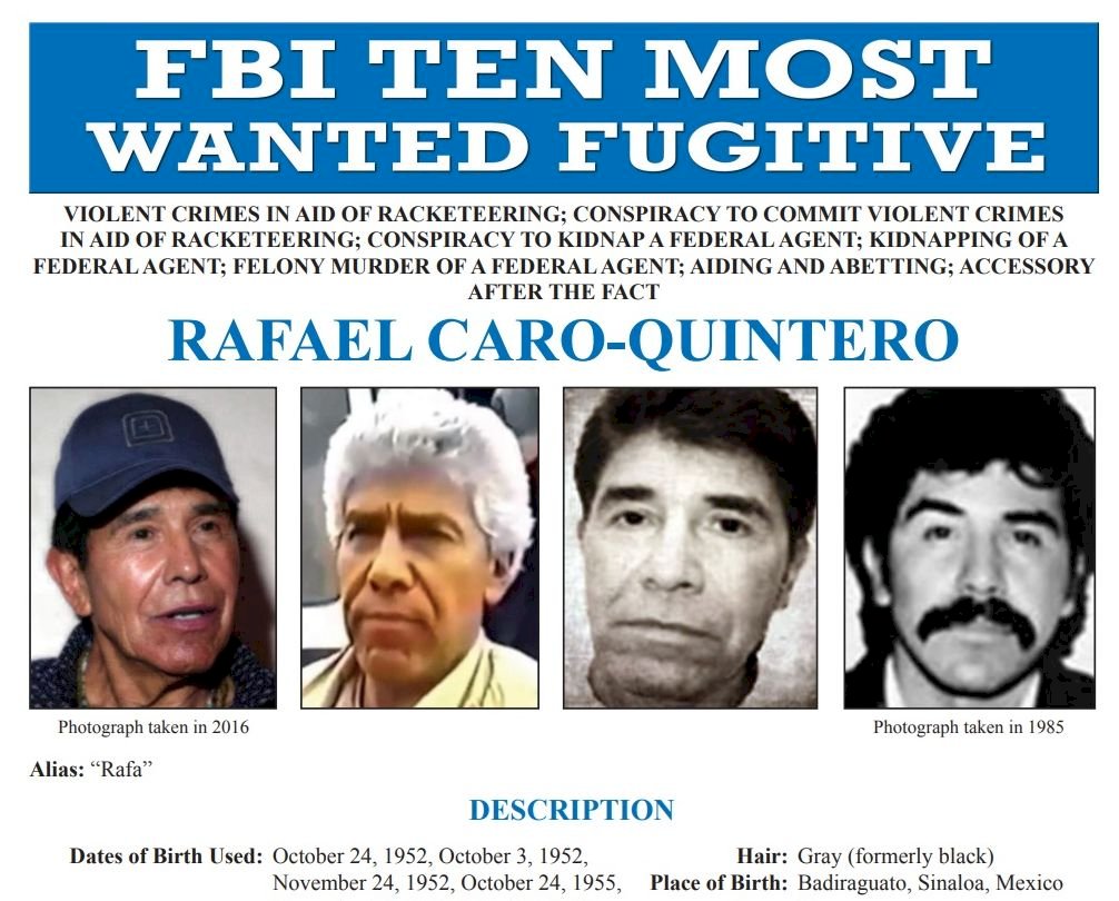 傳墨西哥逮捕FBI前10大通緝要犯之一大毒梟