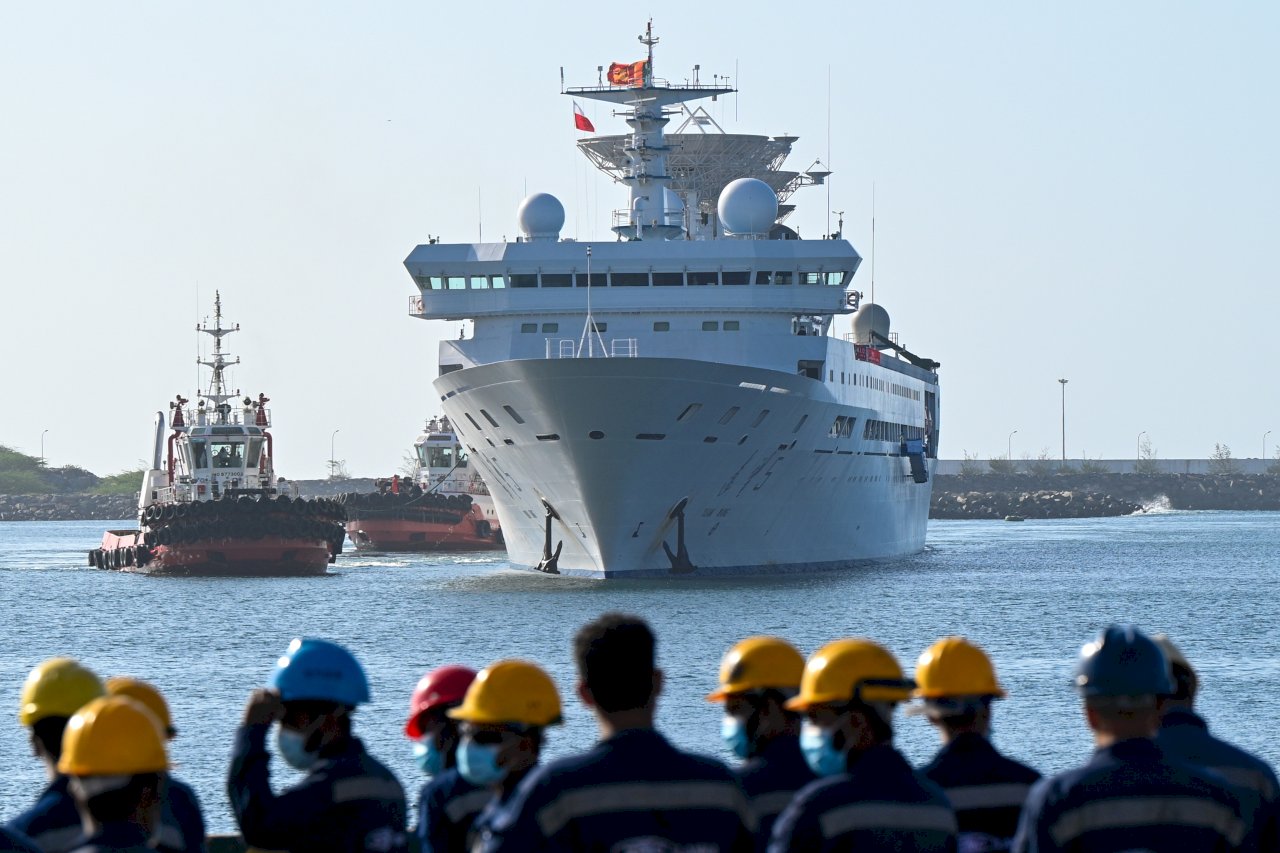 中國測量船結束斯里蘭卡一週停靠行程 悄悄離港