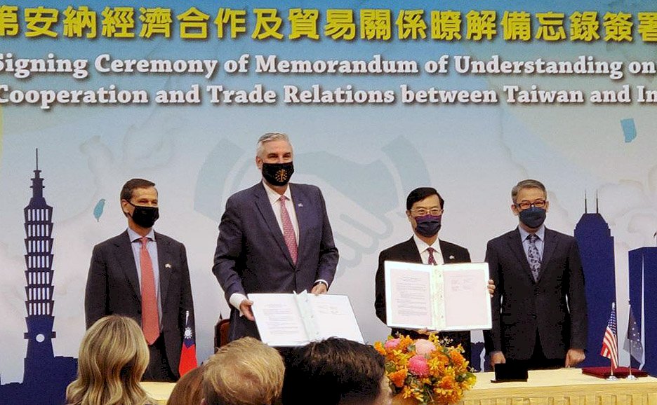台灣與美印州簽署備忘錄 深化經貿、科技、人才合作