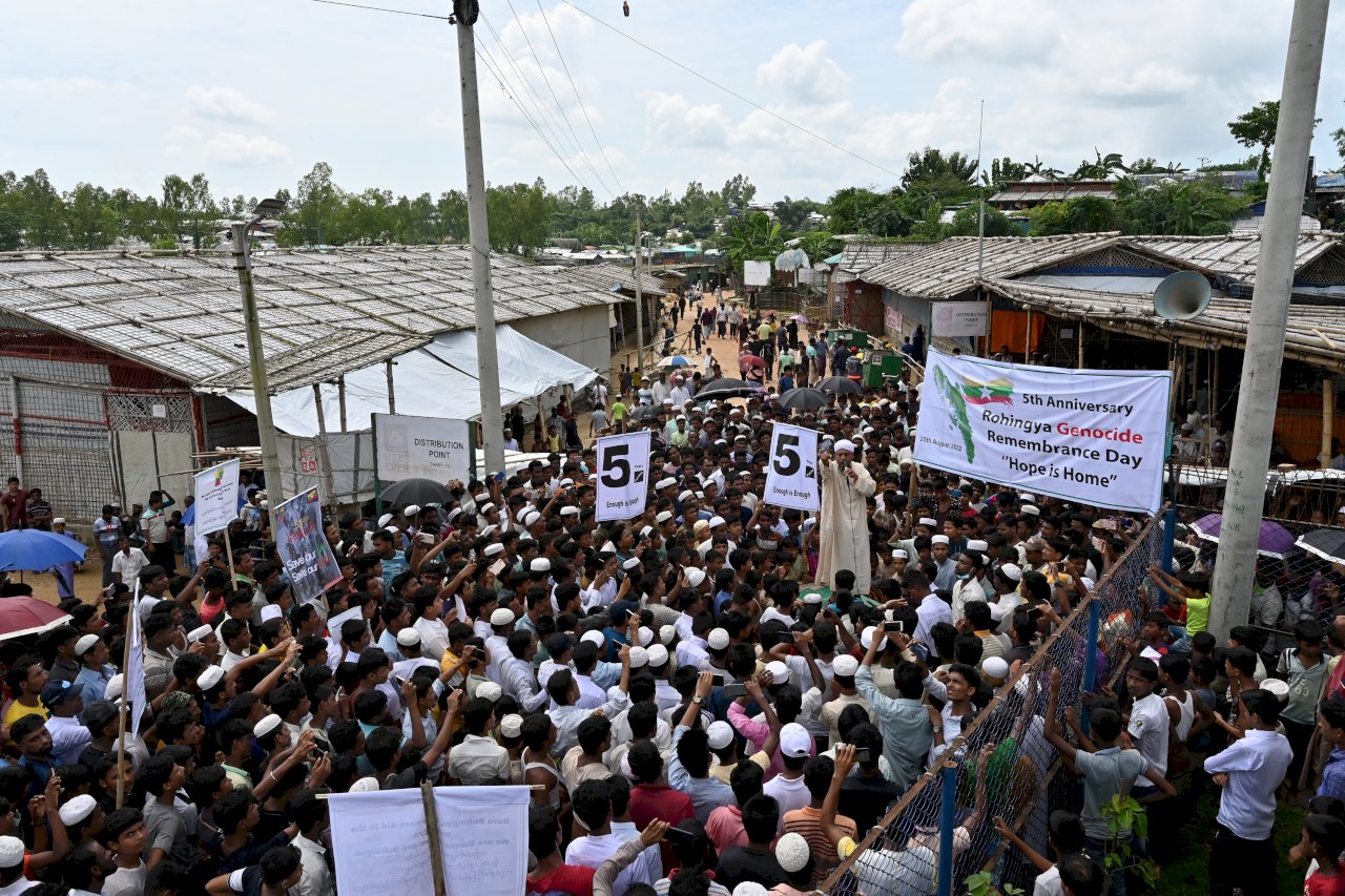 逃離緬軍方鎮壓滿5週年 洛興雅難民發起集會紀念