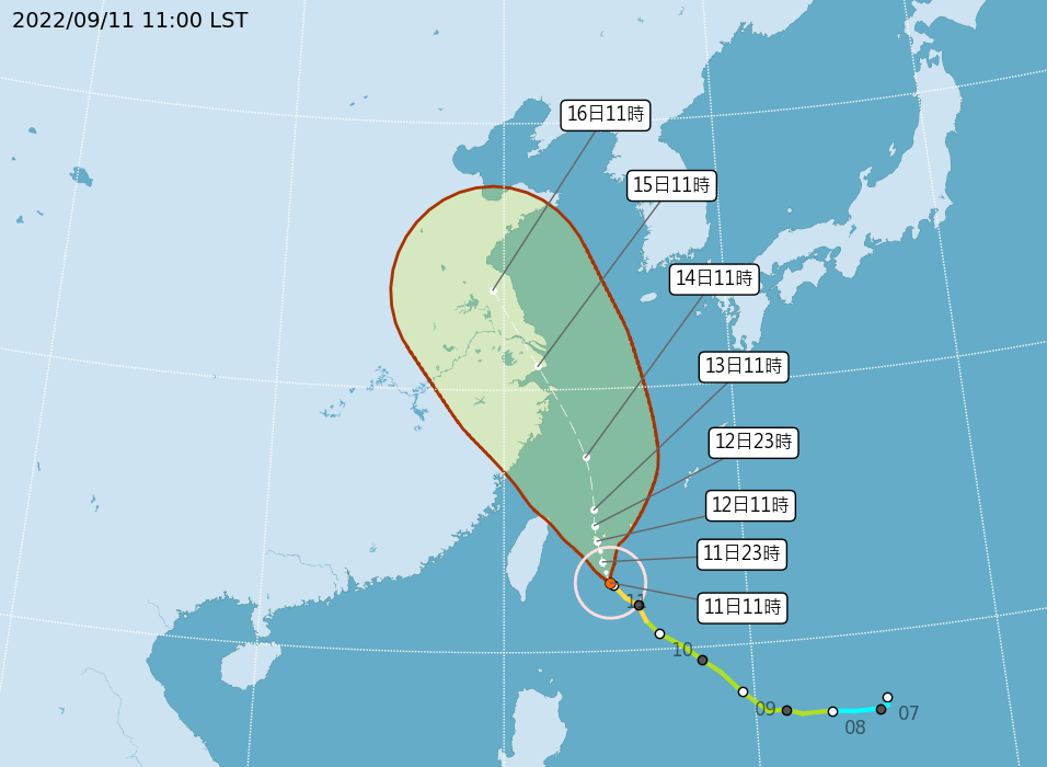 中颱「梅花」強度略增 海警範圍擴及北部海面