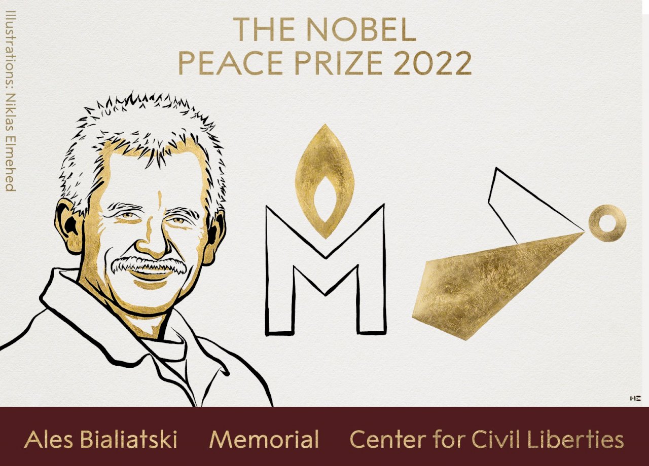 2022諾貝爾和平獎 白俄人權倡議者、俄烏人權組織共獲獎