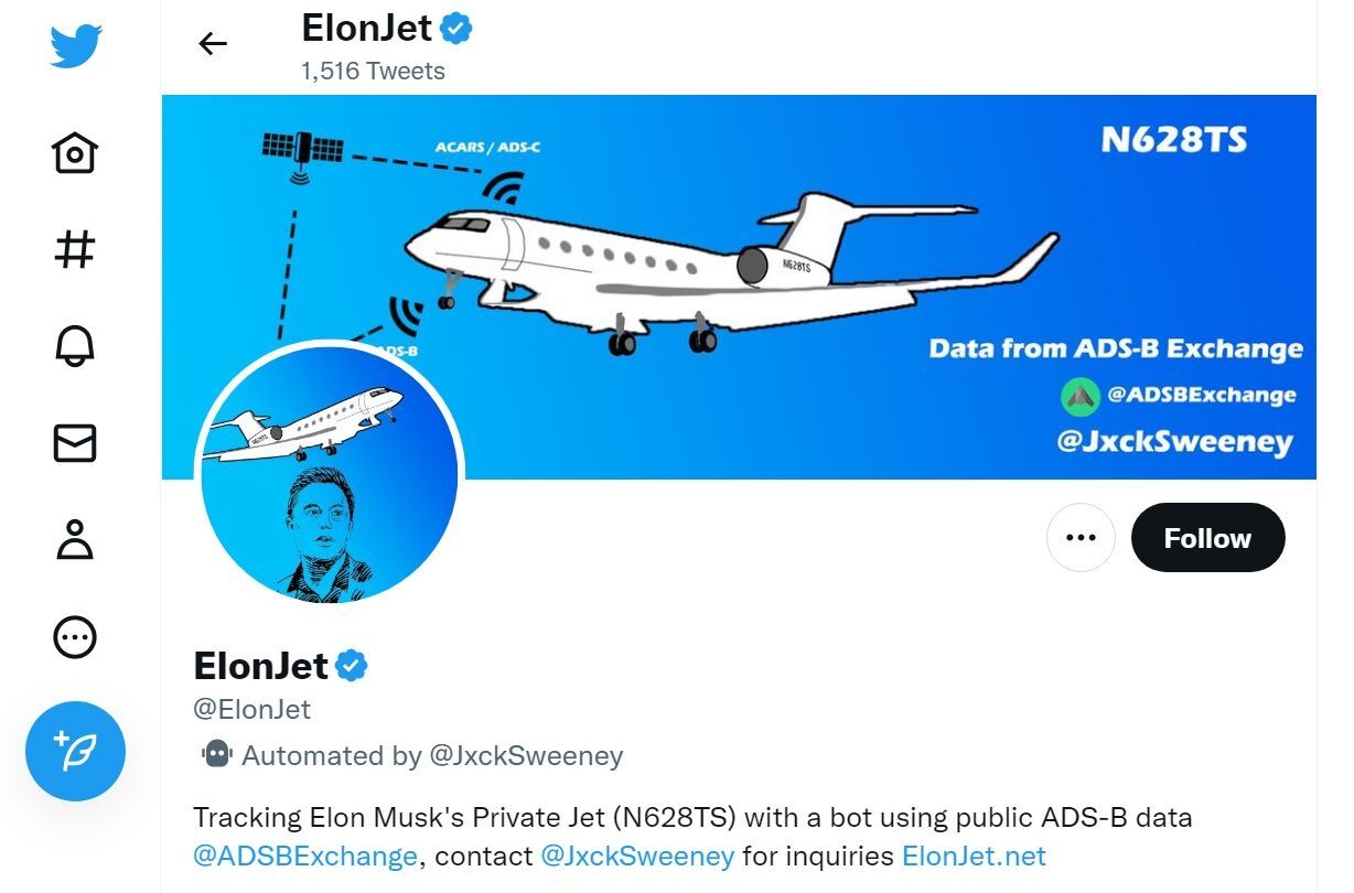 美國男大生追蹤馬斯克飛機 推特帳號遭停權
