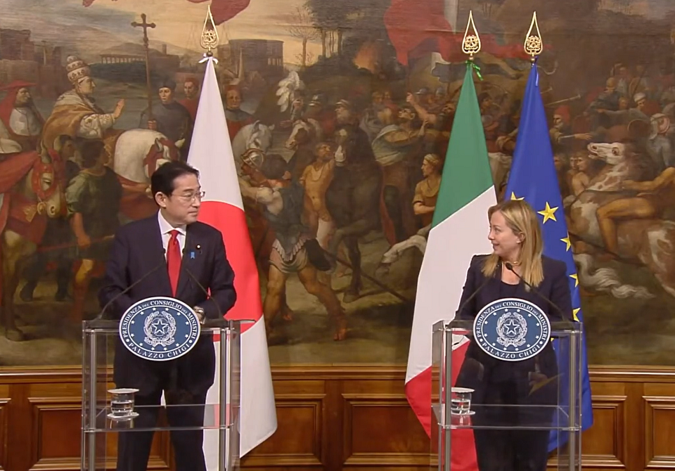 岸田訪義大利 兩國領袖同意組成「戰略夥伴關係」