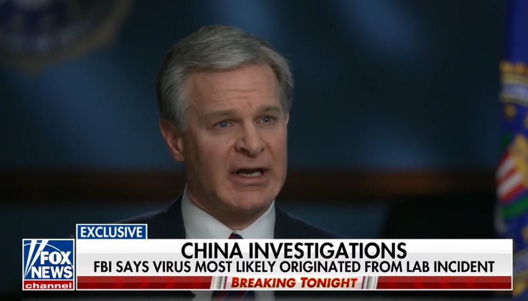 COVID疫情源頭 FBI局長：來自中國實驗室外洩