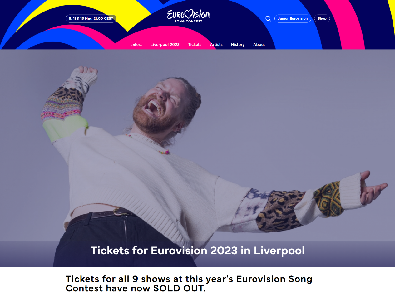 2023歐洲歌唱大賽總決賽門票 36分鐘內售罄
