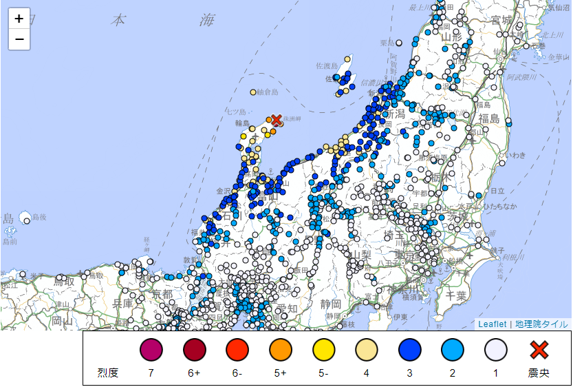 日本石川縣6.3極淺層地震 未發布海嘯警報