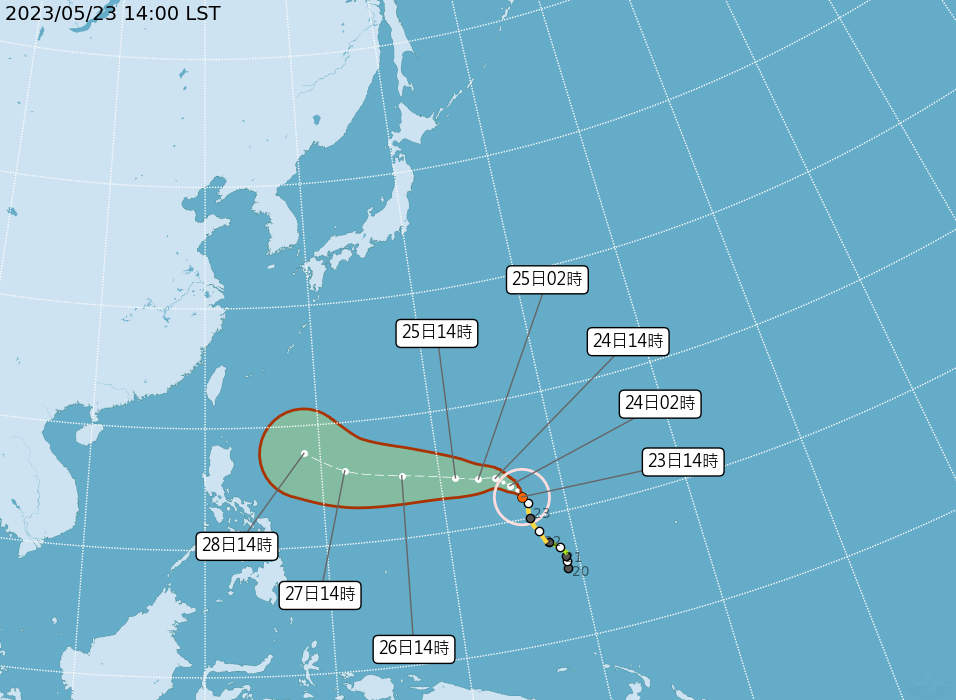 颱風瑪娃最快入夜轉強颱 28日北轉角度最關鍵