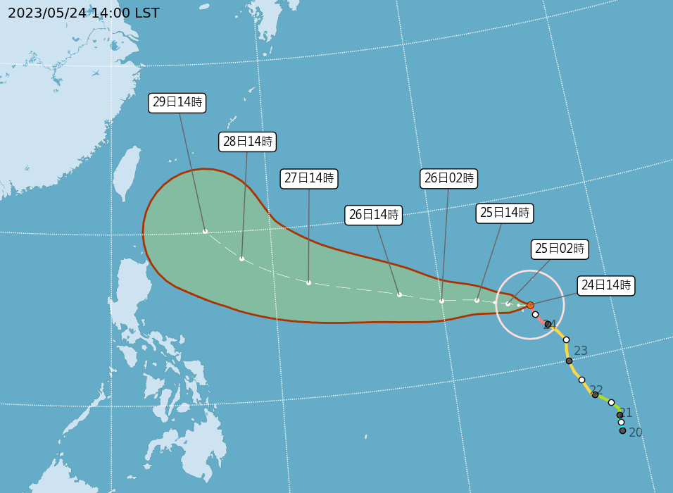 瑪娃颱風估巴士海峽一帶北轉 侵台機會降低