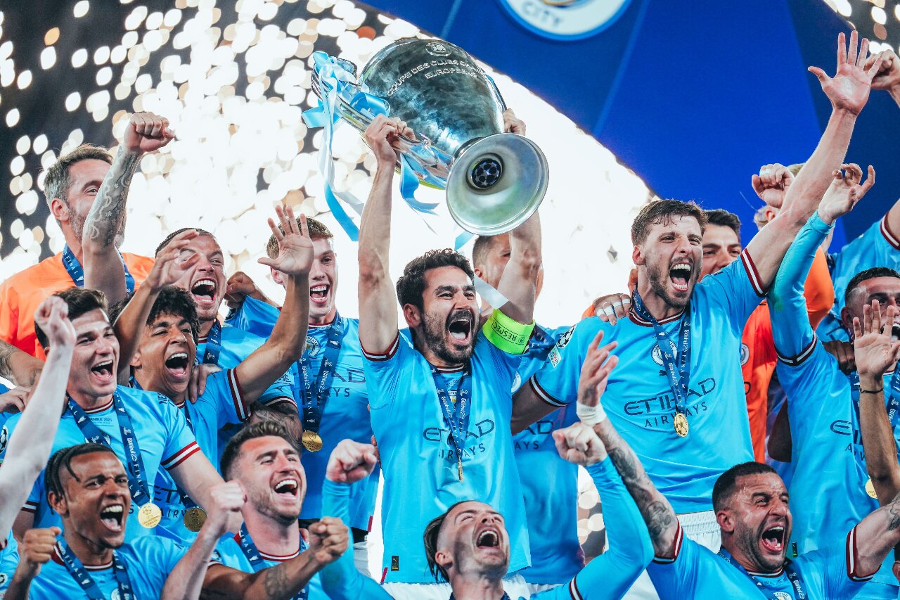 歐冠決賽 曼城踢走國際米蘭完成三冠王