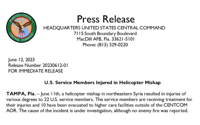 敘利亞直升機「事故」 22名美軍受傷