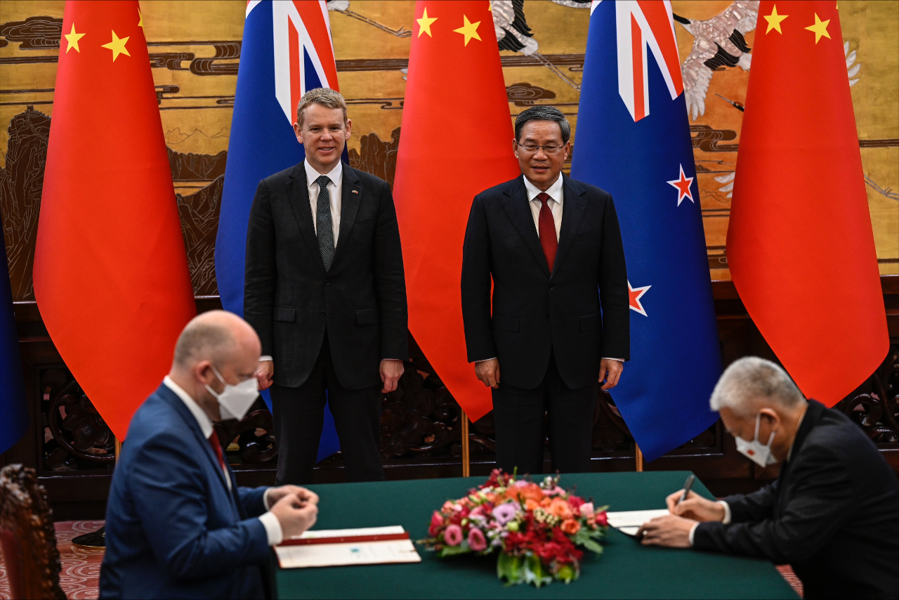 紐西蘭總理訪中 雙方簽定多項貿易協議