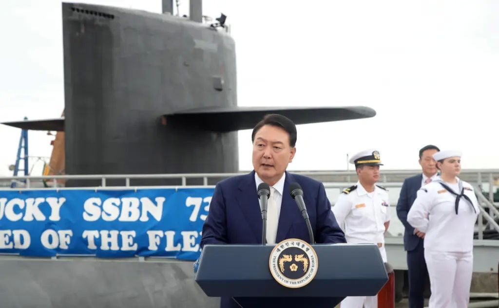 尹錫悅登美軍彈道飛彈核潛艦 向北韓發出警告