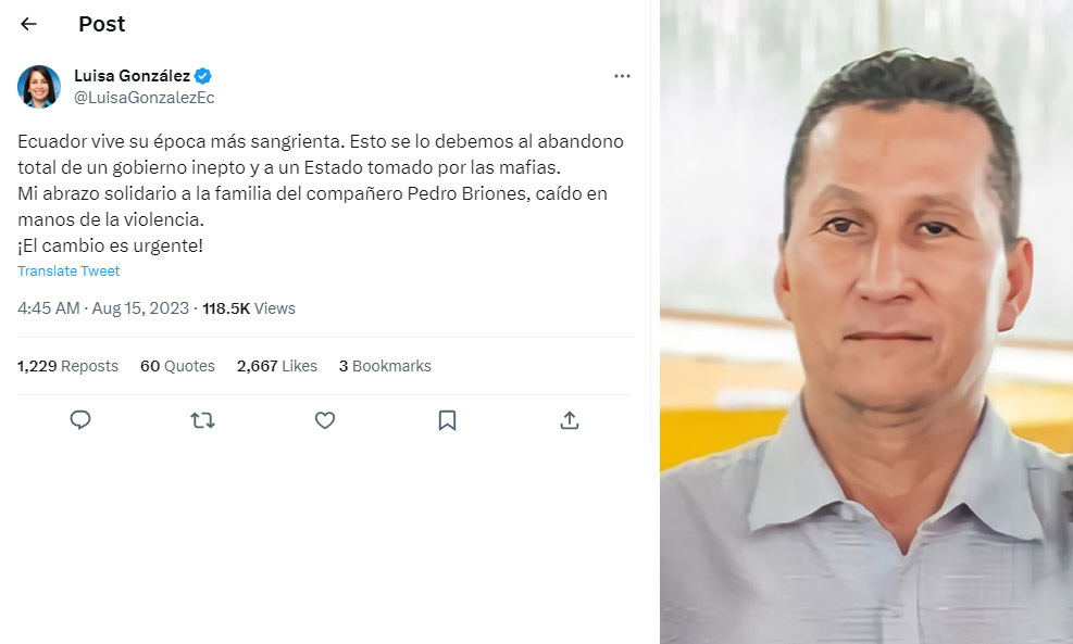 厄瓜多大選前再傳槍響 又一政治人物遭暗殺身亡