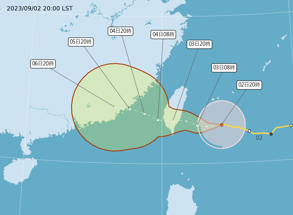 海葵颱風增強擴大   陸警範圍納新竹以南及東半部