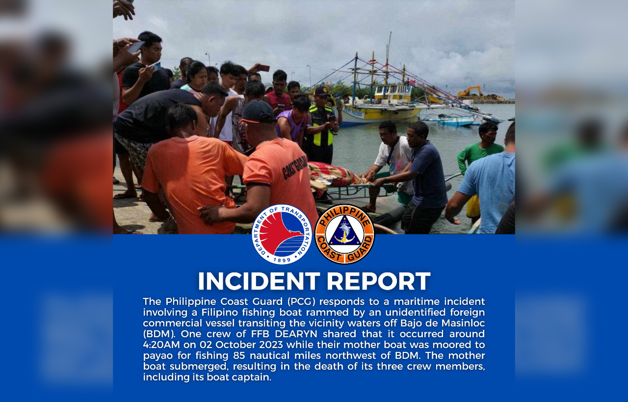 菲漁船黃岩島附近遭撞沈3漁民喪生 小馬可仕誓言調查