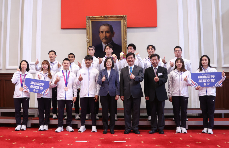 接見杭州亞運代表團 總統：展現出台灣精神與韌性