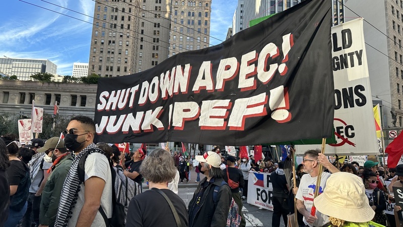反APEC聯盟舊金山大示威 抗議剝削勞工破壞環境