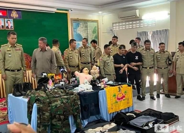 晚安小雞、阿鬧涉造假被捕 柬埔寨警公布鬼面具假血等證物
