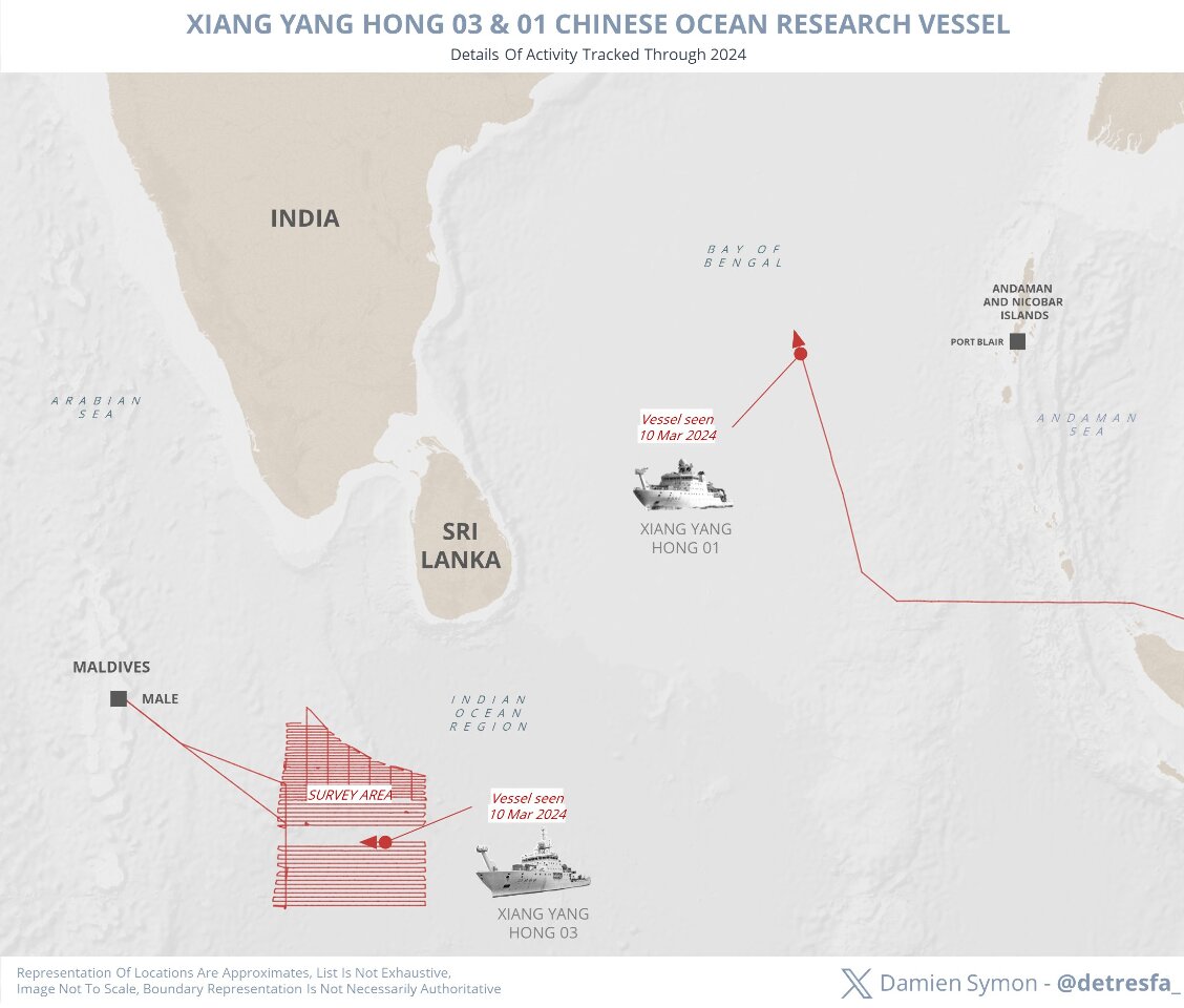 2個月來第2艘中國科考船出沒印度外海 添情蒐疑慮