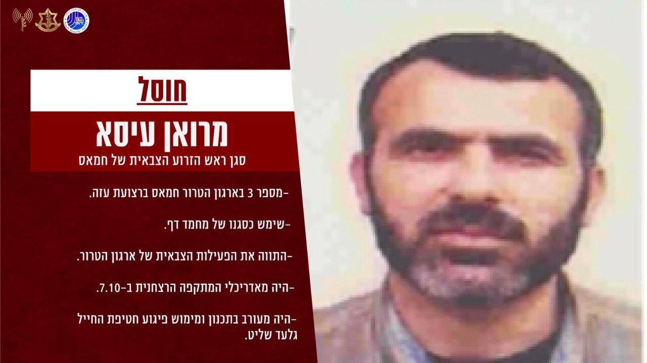 以色列軍方證實 擊斃哈瑪斯第3號人物