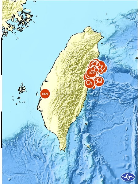 花蓮強震／餘震不斷 8小時55起有感餘震、78次小區域地震