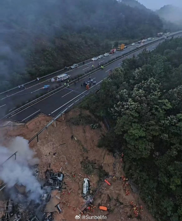 中國五一連假首日 廣東高速公路坍塌19死