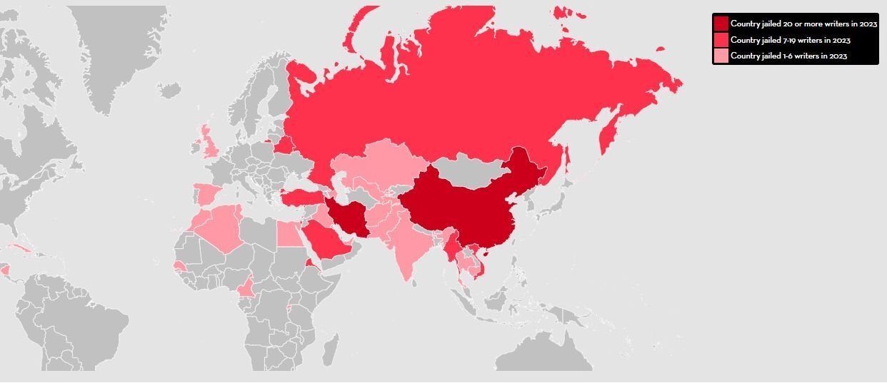 中國寫作不自由 107名作家身陷囹圄位居世界第一